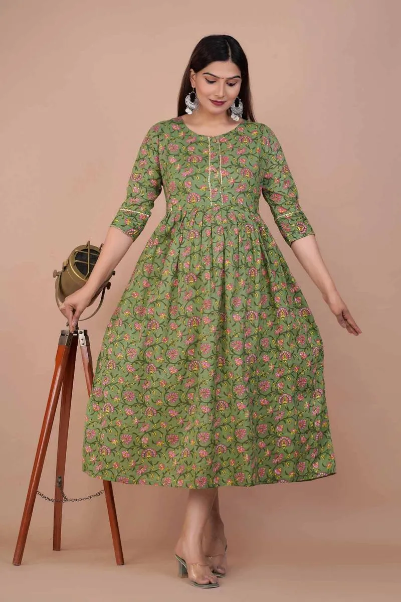 Cotton Printed Maternity Dress for Women 000168XXLGRE2