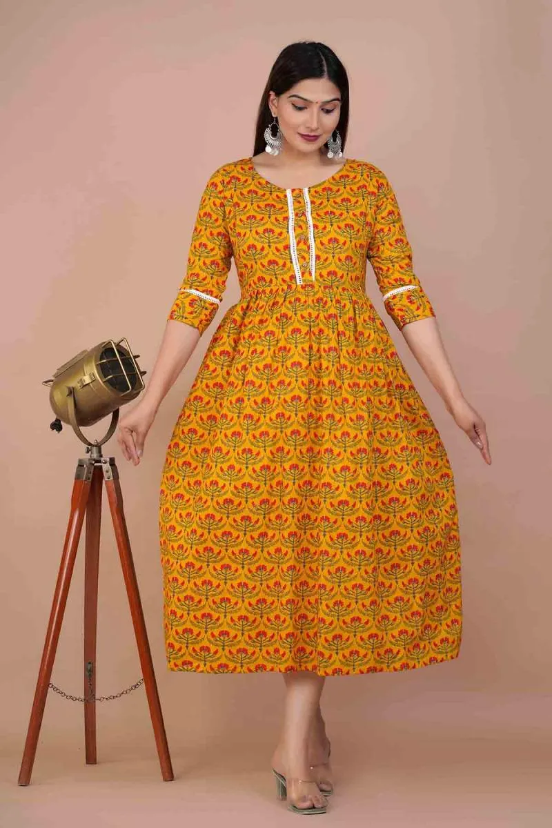Cotton Printed Maternity Kurti for Women