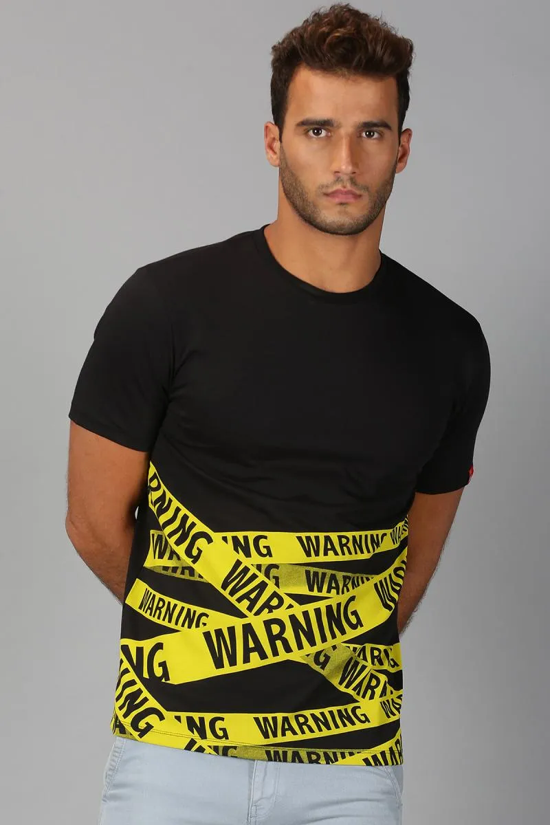 Men's Cotton Graphic Print T-shirt 000380XXLBLA