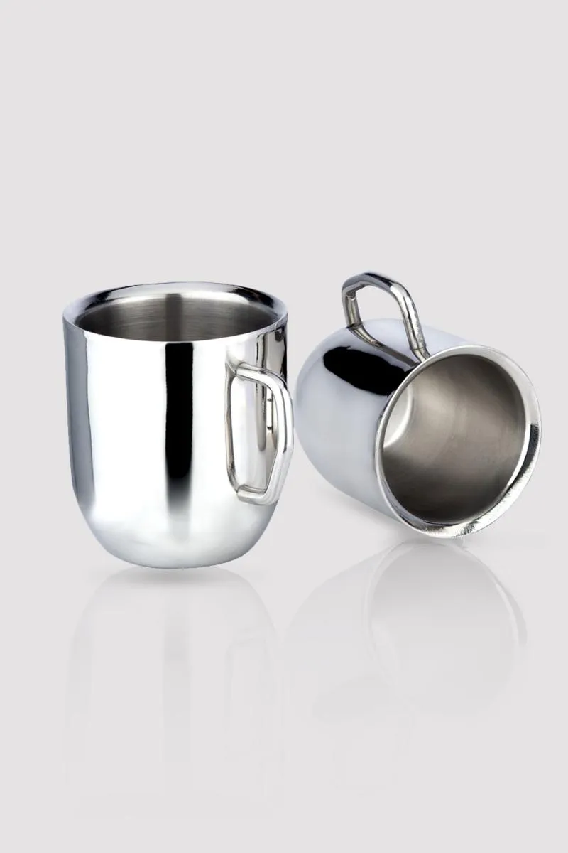 PddFalcon Stainless Steel Mug,  Set of 2 - 250ml (Each)