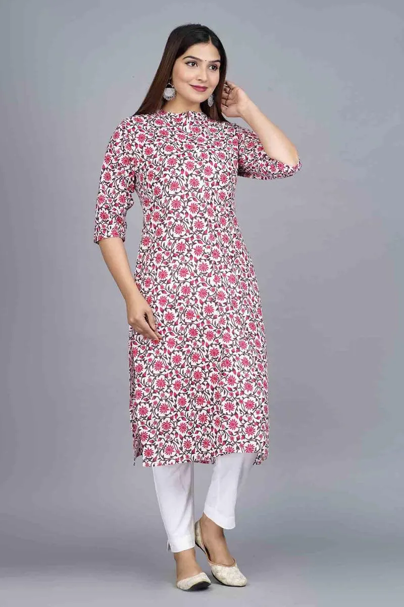 Cotton Floral Printed kurti for Women