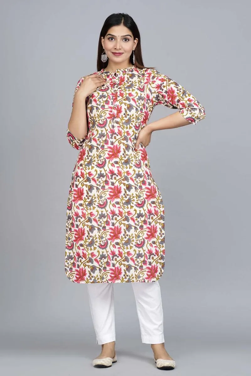 Cotton Printed Kurti for Women 000439XXLMUL