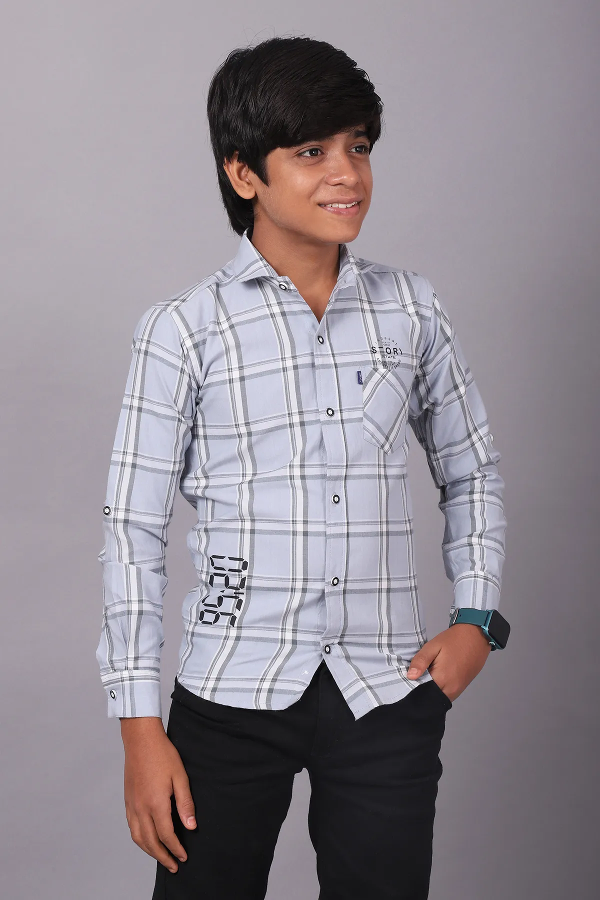 Boy's Checkered Casual Shirt  000544LIGGRA1617YRS