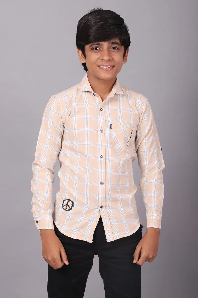 Cotton Checkered Shirt for Boy 000545CRE1617YRS