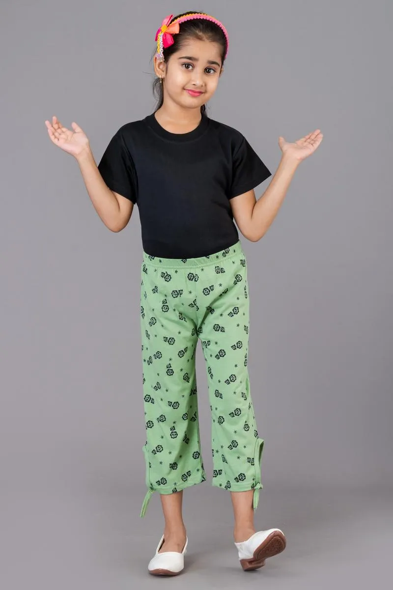 Girl's Cotton Printed Capri (3 - 9 Yrs) 000644DARGRE56YEA2