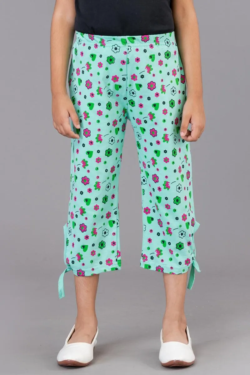 Girl's Cotton Printed Capri (3 - 9 Yrs) 000645DARGRE45YEA