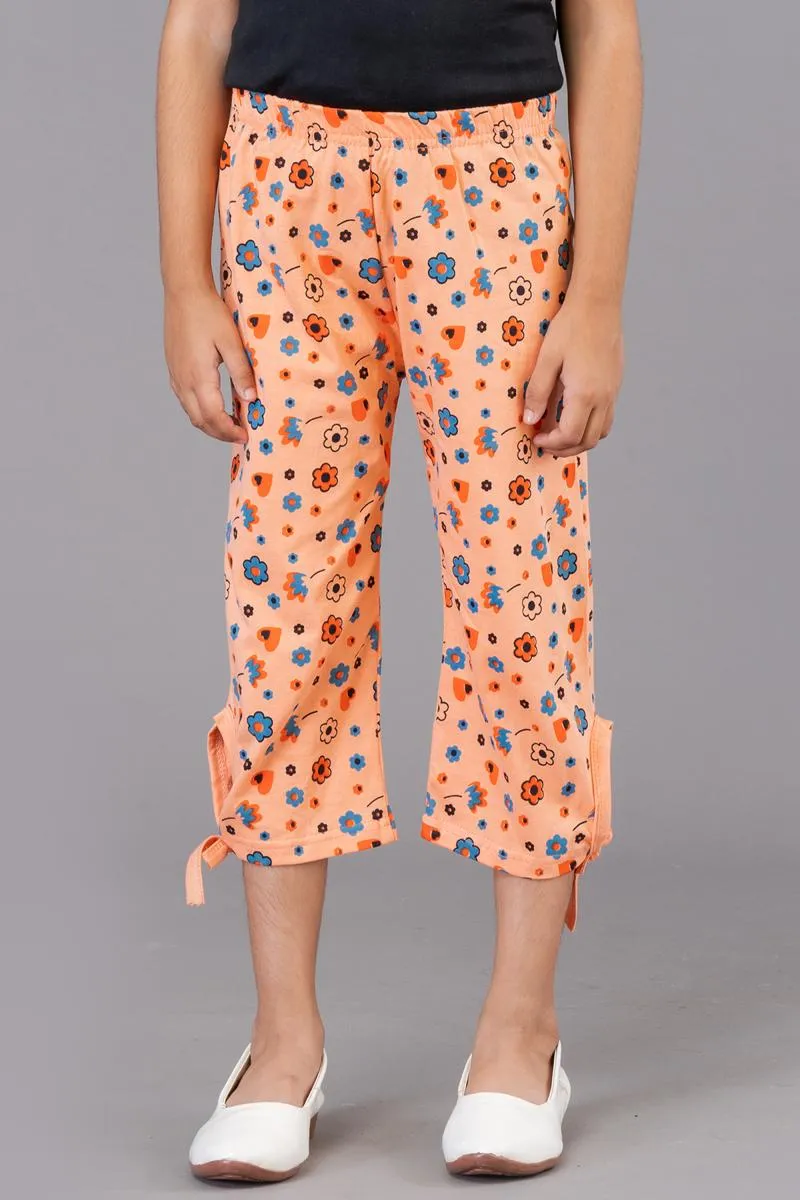 Girl's Cotton Printed Capri (3 - 9 Yrs) 000645ORA45YEA