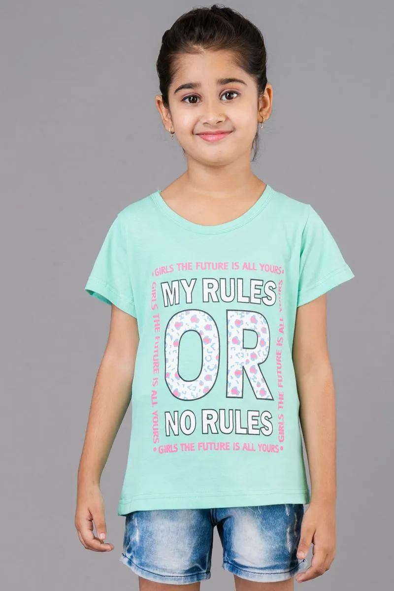 Girl's Cotton Printed Top (3 - 9 Yrs) 00065856YRSGRE