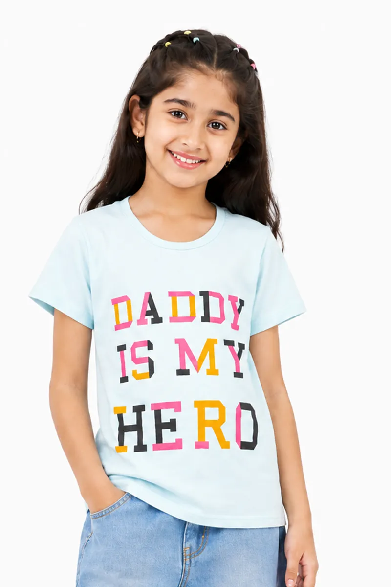 Girl's Cotton Printed Top (3 - 9 Yrs) 00073667YRSSKYBLU