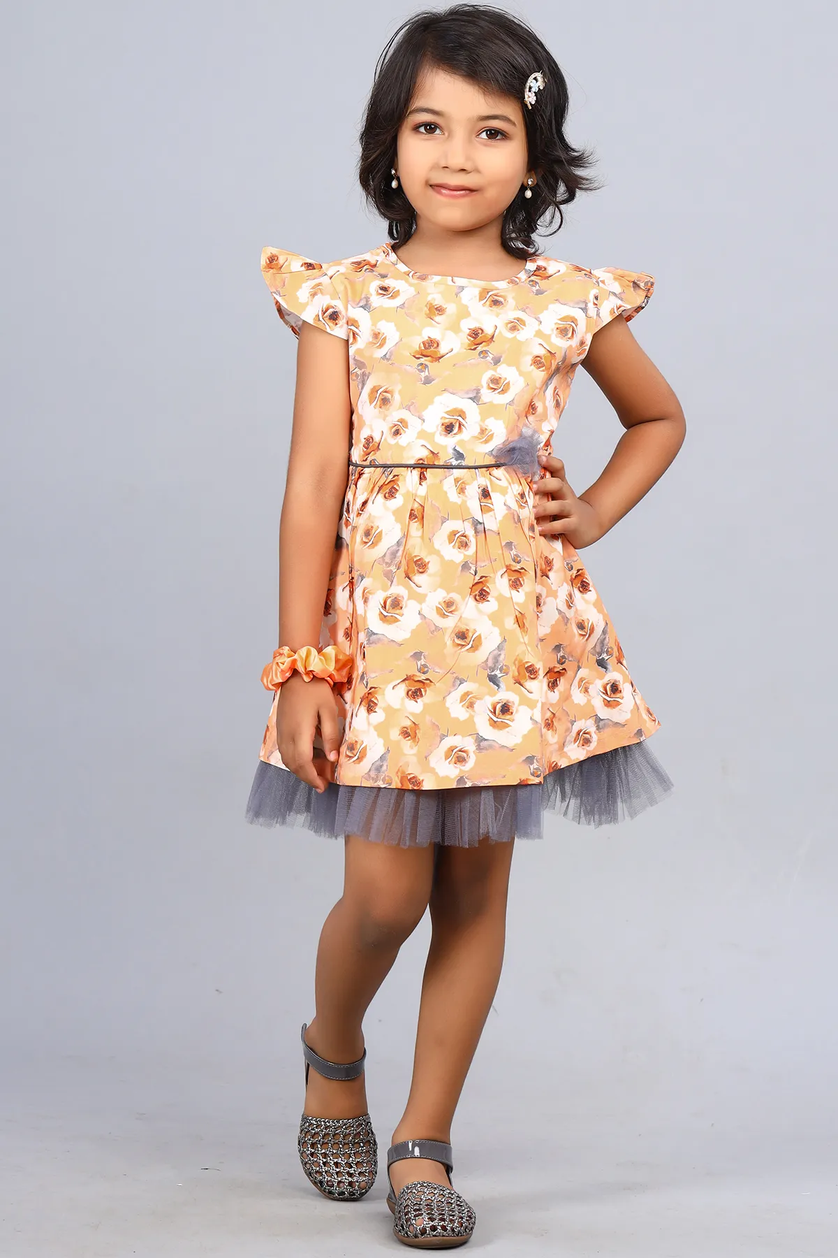 Girl's Cotton Rayon Printed Dress (3 - 5 Yrs)