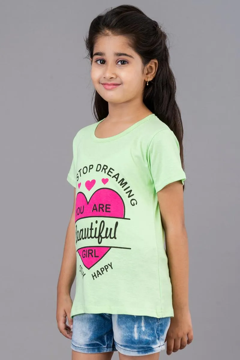Girl's Cotton Printed Top (3 - 9 Yrs) 00073989YRSGRE