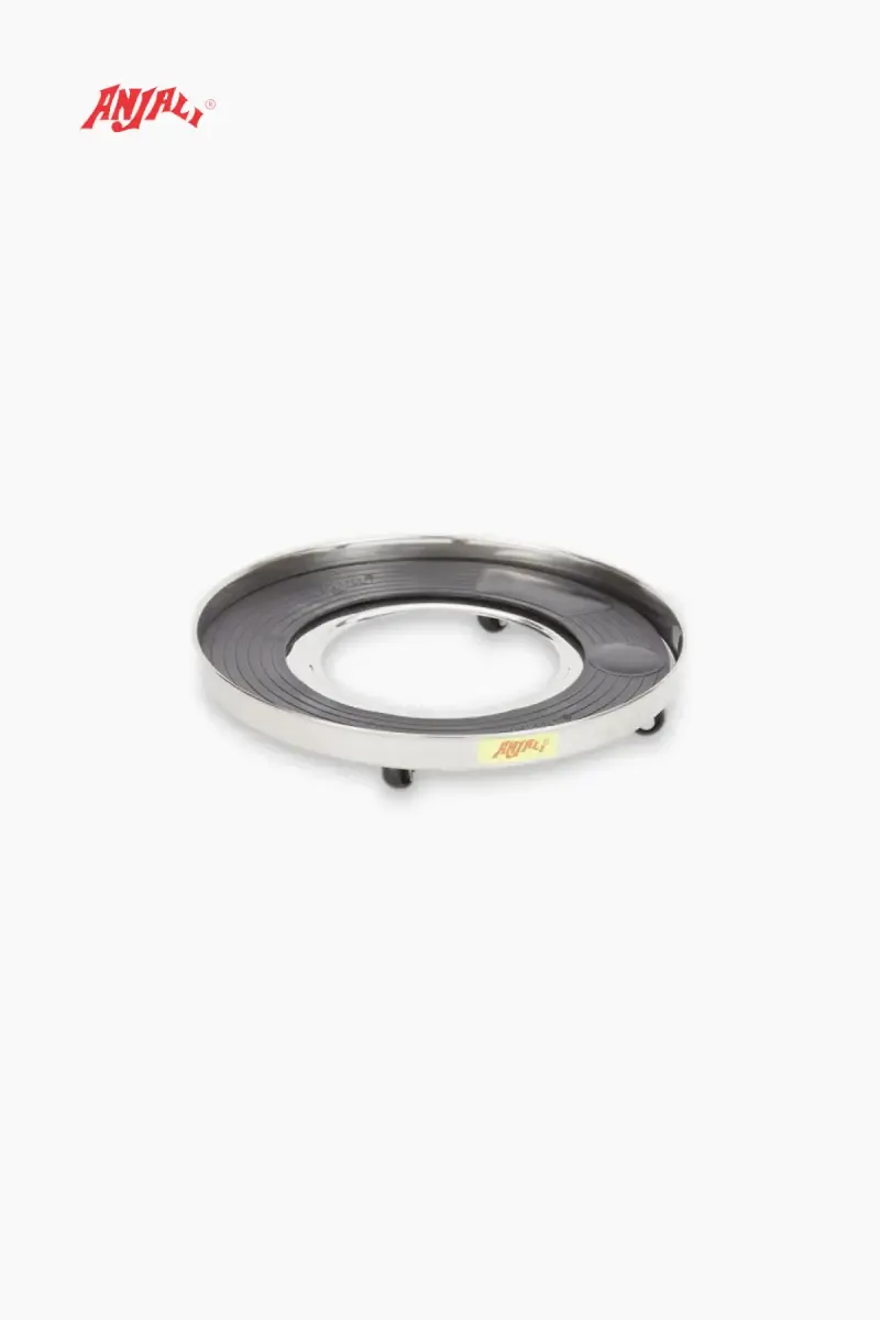 Anjali Stainless Steel Rubber Protected Gas Cylinder Trolley -  28cm