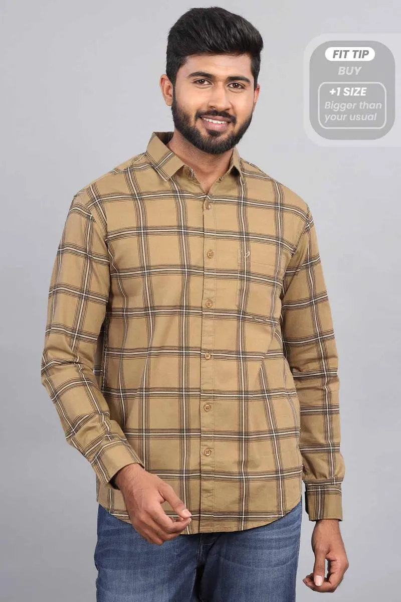 Cotton Checkered Shirt for Men 000876DARKHA44
