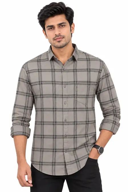 Men's Cotton Checkered Shirt