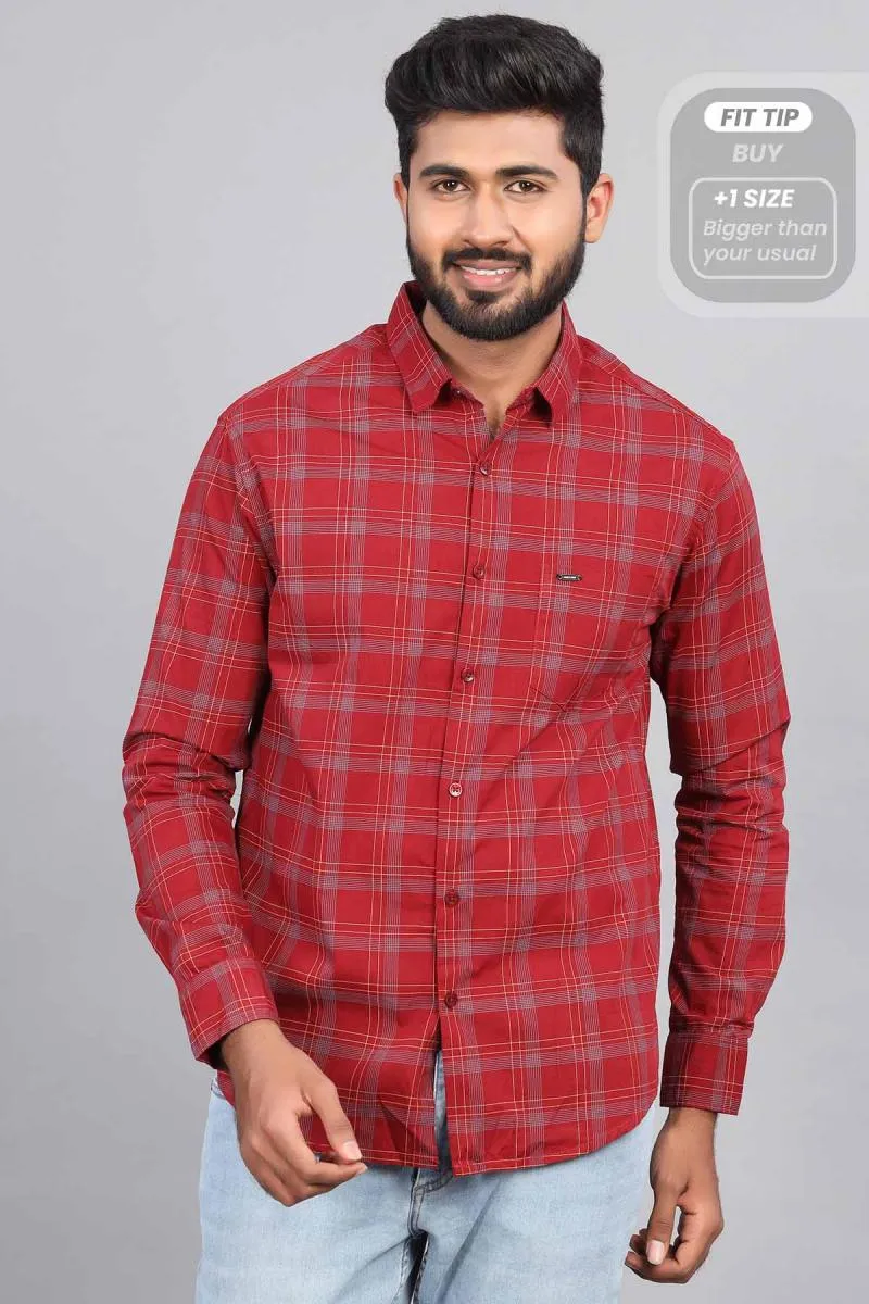 Cotton Checkered Shirt for Men 001038MAR40