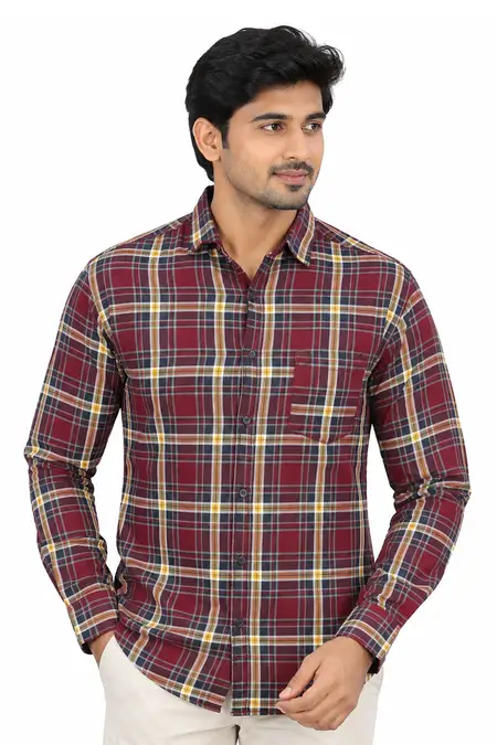 Tartan Checks Casual Shirt for Men 001042MAR40