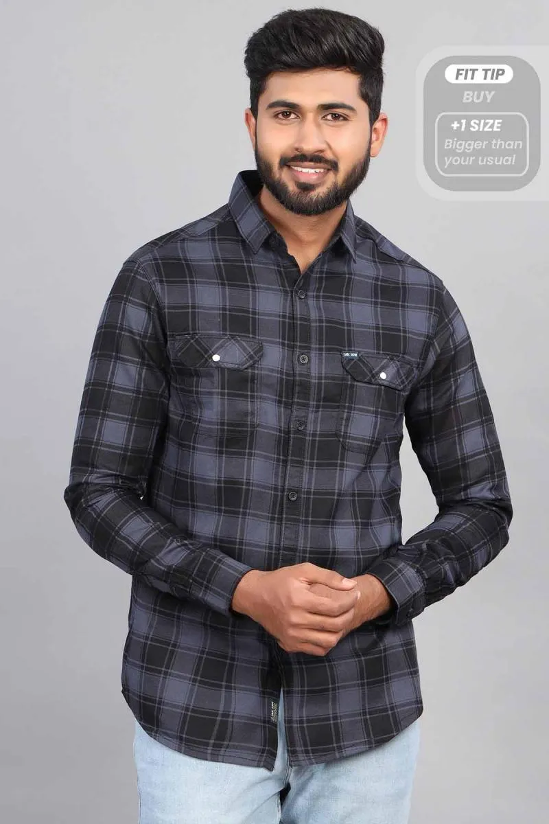 Men's Cotton Checkered Shirt