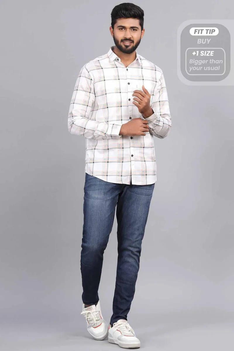 Tartan Checks Cotton Shirt for Men
