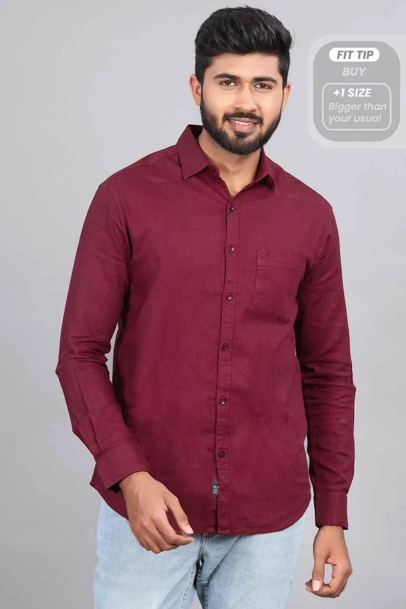 Cotton Linen Casual Shirt for Men 001175BUR42
