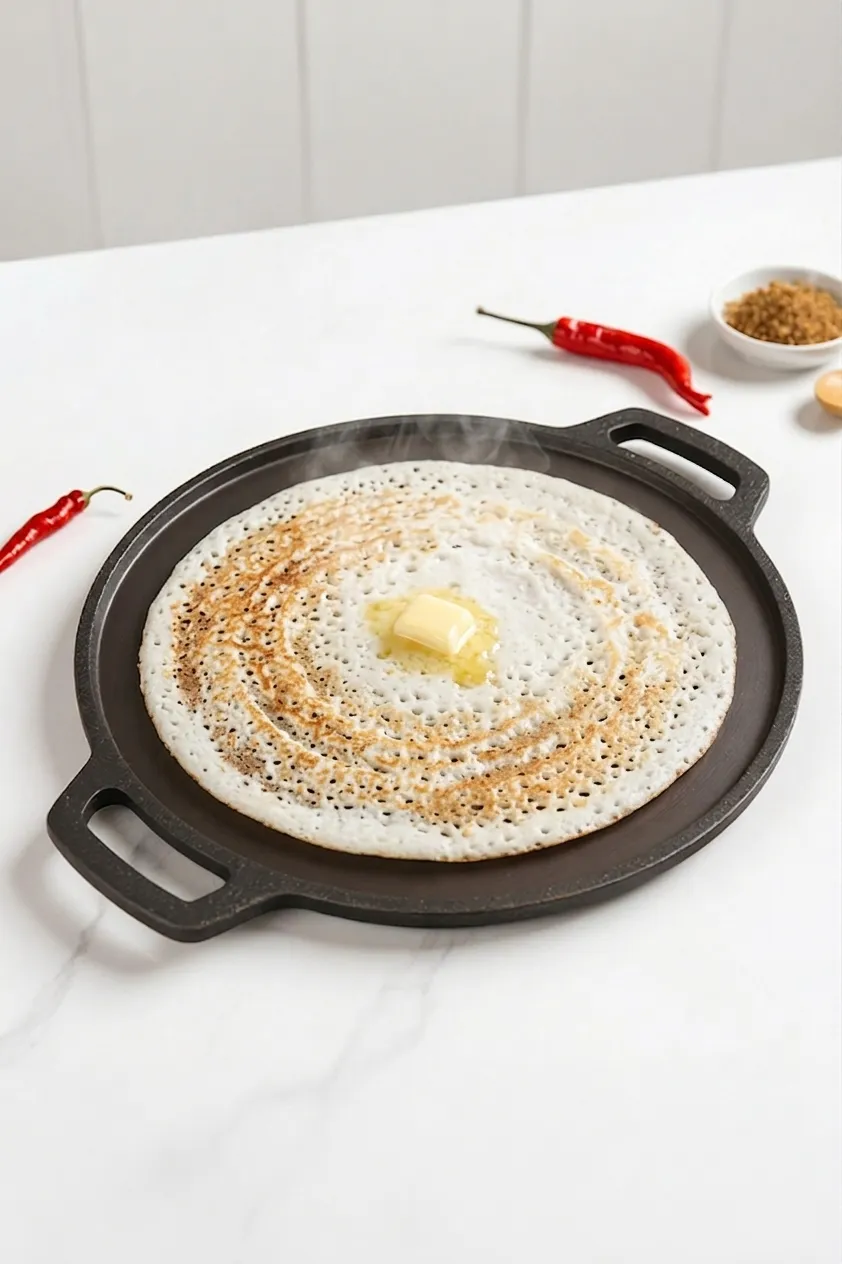 Bluevel Cast Iron Roti/Dosa Tawa, 12 Inch, Pre-Seasoned, Naturally Nonstick, 100% Pure, Toxin-Free, Gas & Induction, Double Handle, 2.6kg