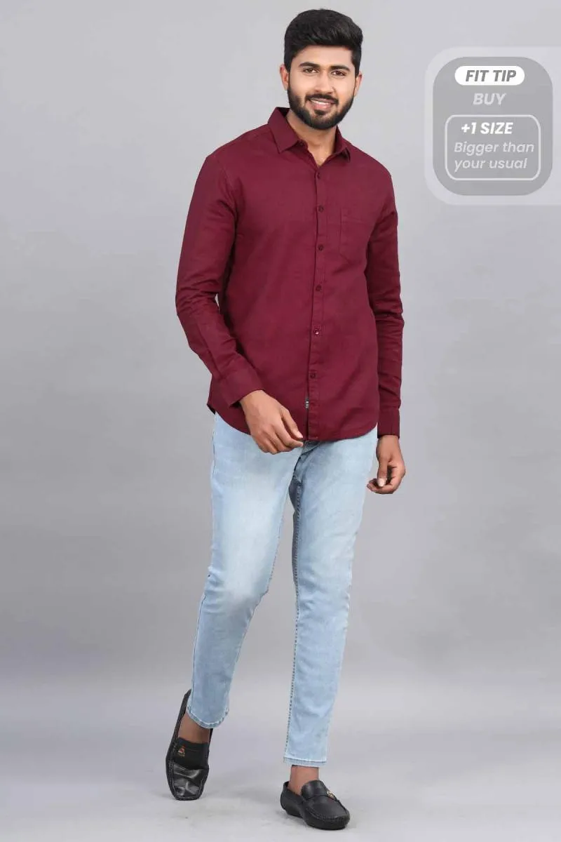 Cotton Linen Slim Fit Shirt for Men 001183MAR38