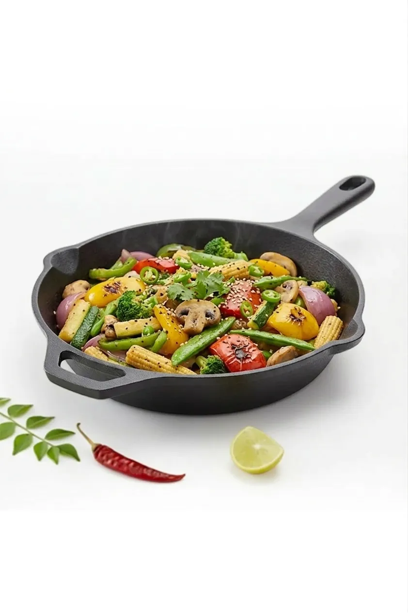 Bluevel Cast Iron Frypan, Skillet Pan, 10 Inch, Pre-Seasoned, Naturally Nonstick, 100% Pure,Toxin-Free, 1.5L, 2.6kg