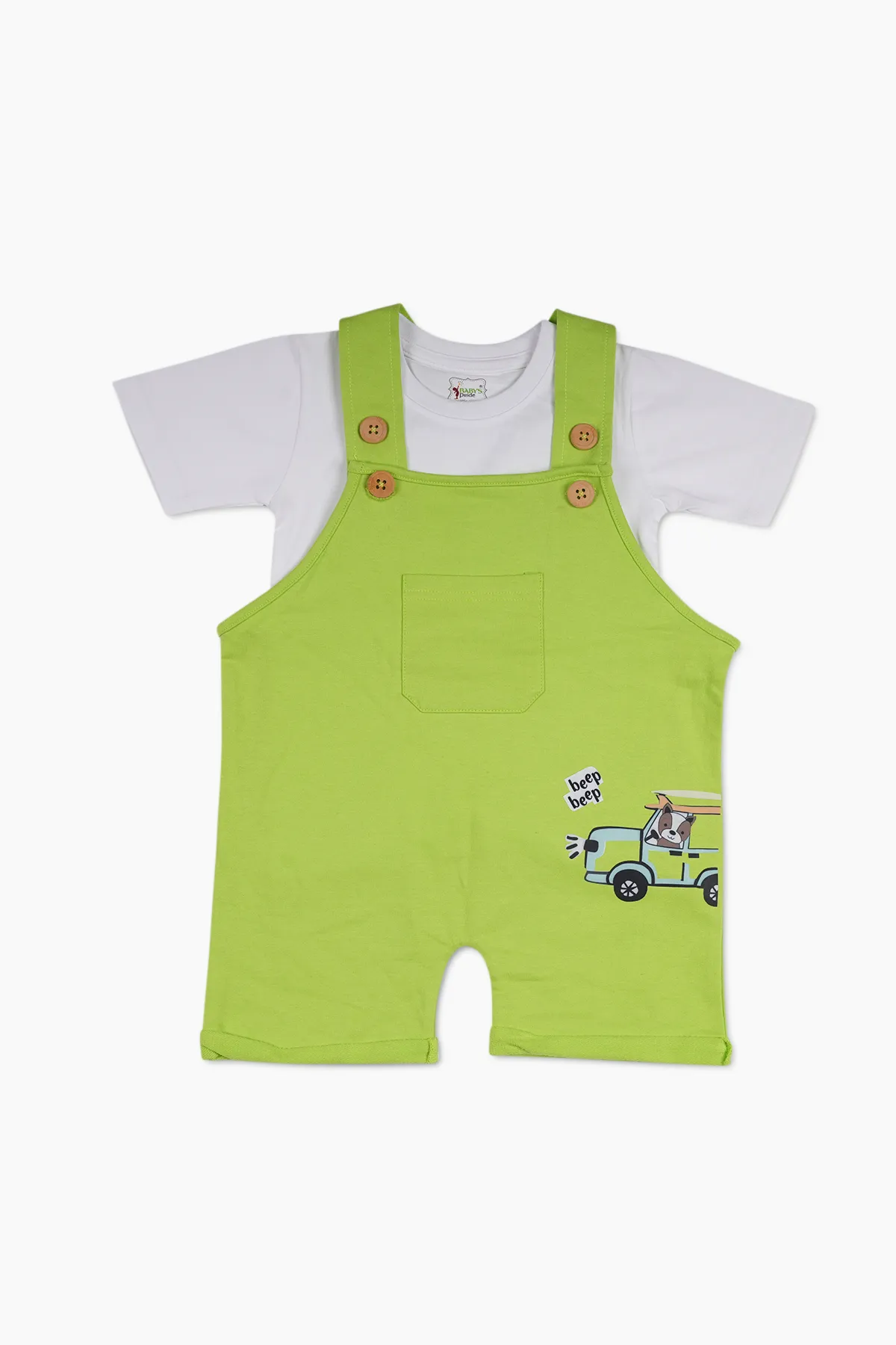 Cotton Printed Dungaree Set for Boy (2-Pcs Set)