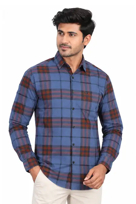 Cotton Checkered Shirt for Men