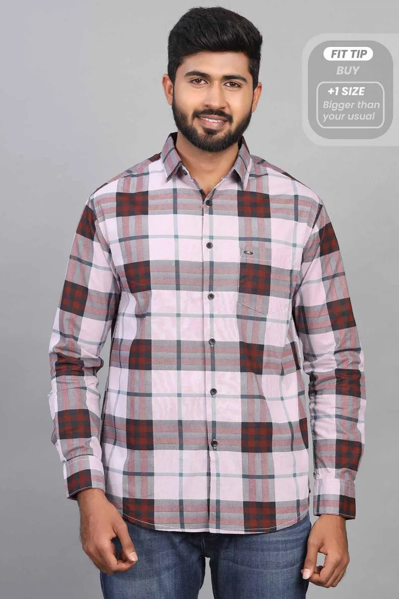 Cotton Checkered Casual Shirt for Men
