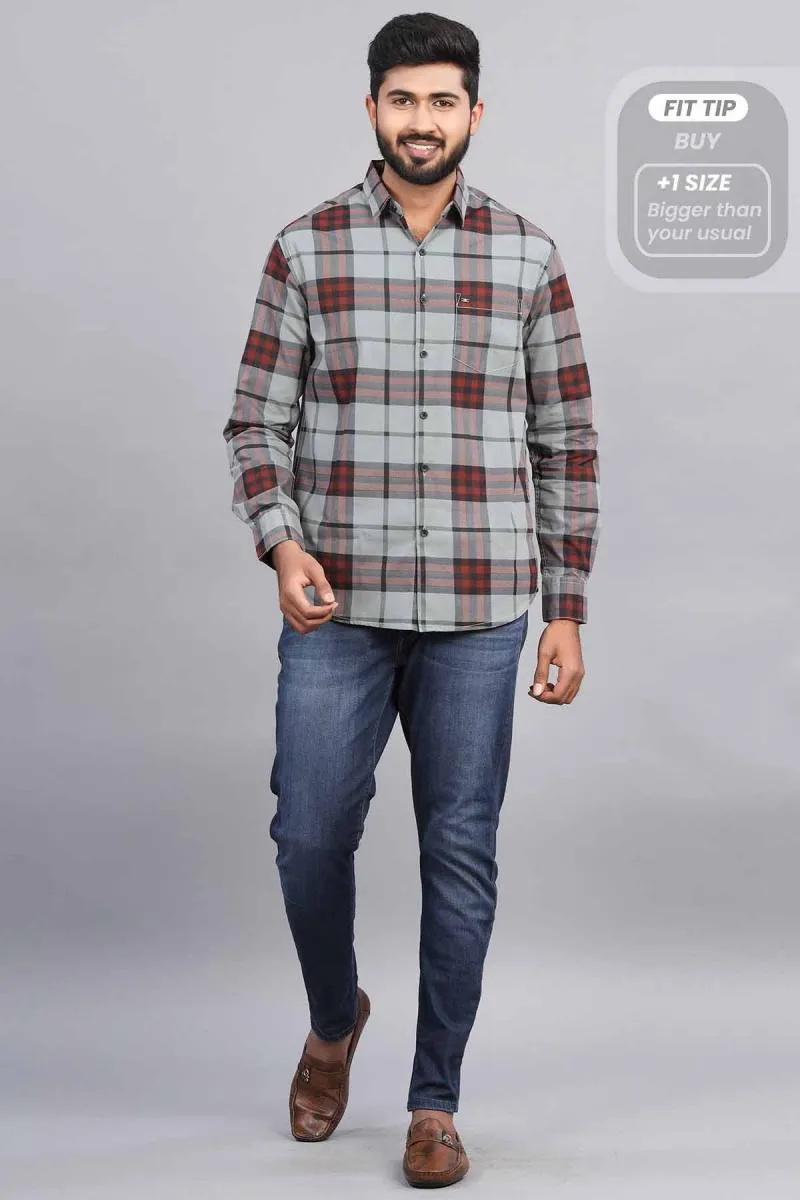  Tartan Checkered Shirt for Men 001209LIGGRA38