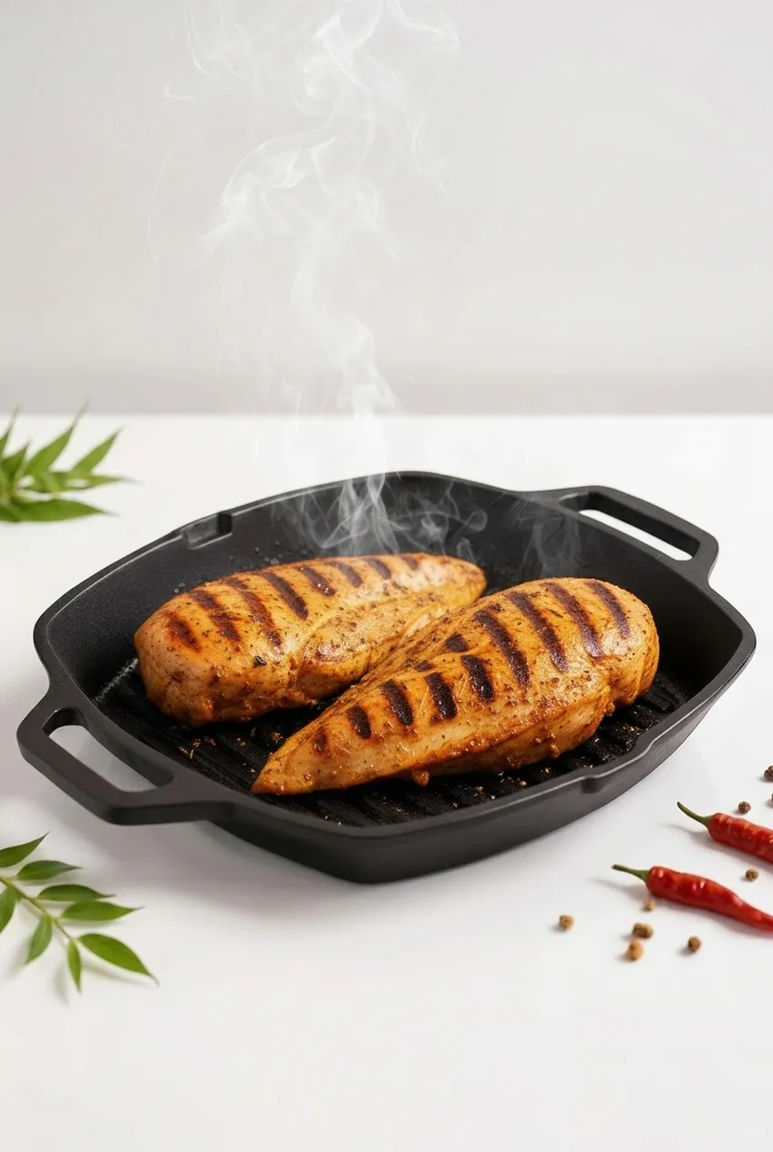 Bluevel Cast Iron Grill Pan, 2 Handles, 11 Inch, Pre-Seasoned, 100% Pure, Toxin-Free, Naturally Nonstick, Induction, 3.46kg