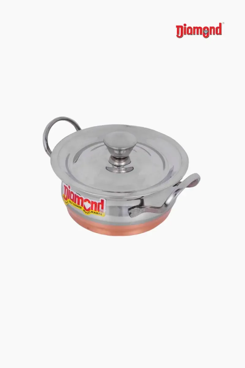 Diamond Stainless Steel & Copper Serving Dish with Lid - 19.5 cm (1700ml)