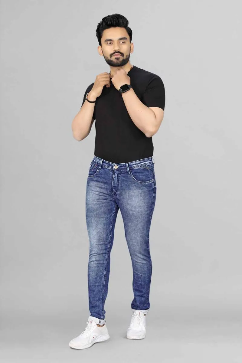 Denim Regular Fit Casual Jeans for Men 00134530DARBLU