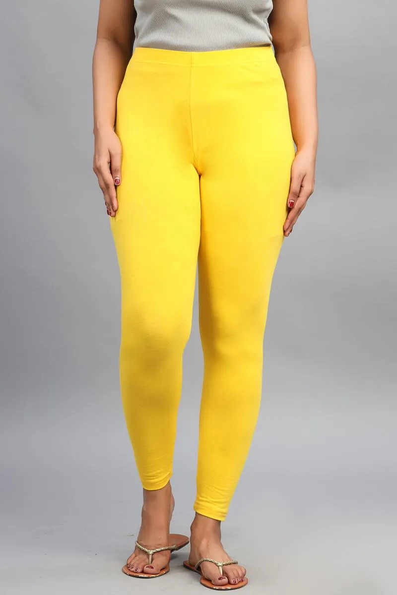 Cotton Lycra Blend Ankle Length Leggings for Women