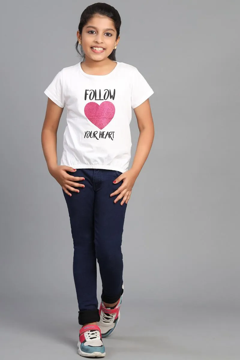 Pure Cotton Printed T-Shirt for Girl (3 - 12 Yrs)