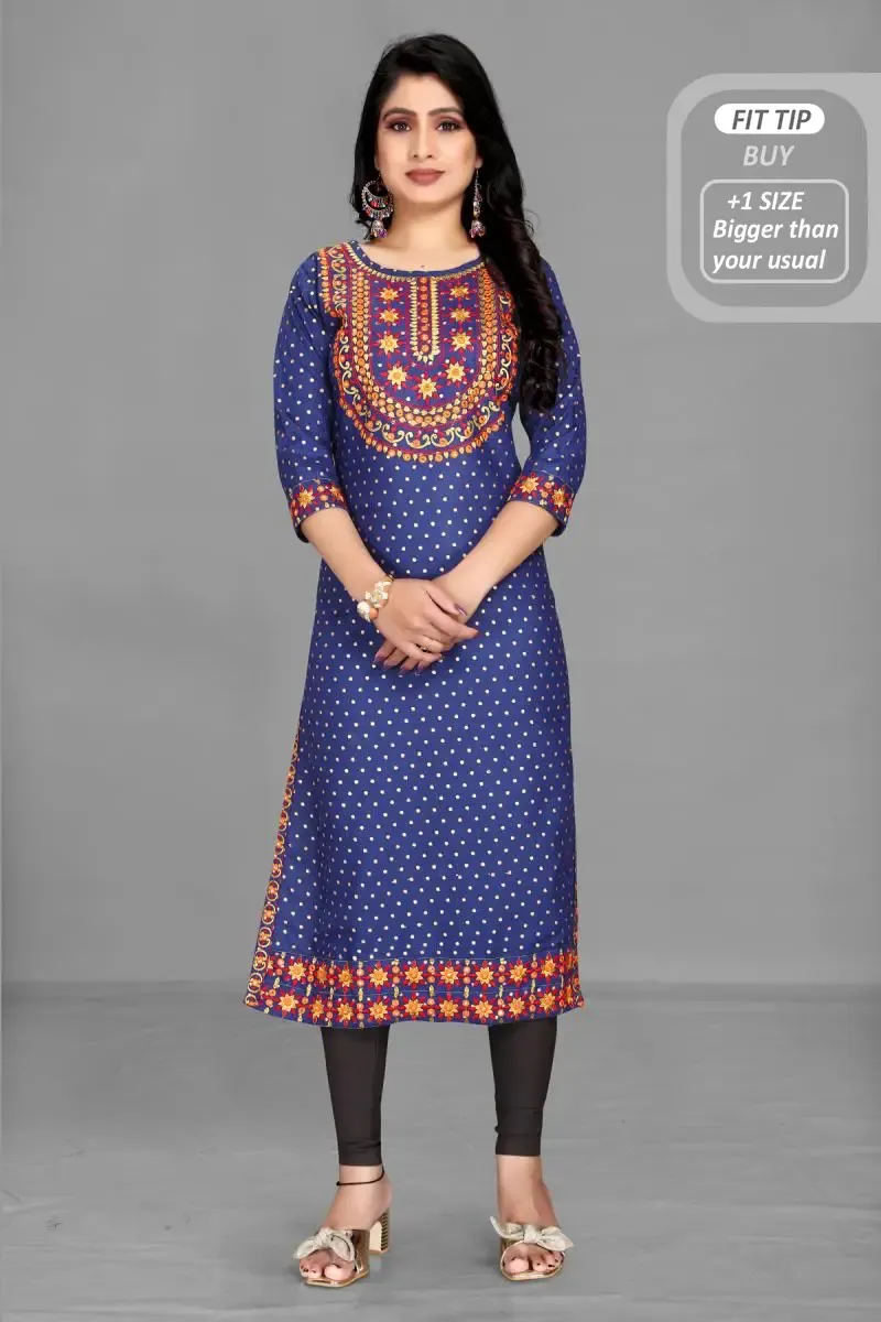 Cotton Blend Printed Kurti for Women