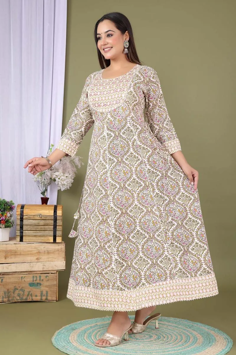 Rayon Embroidered Anarkali Kurti for Women 001520L40MUL