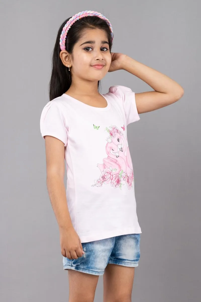 Pure Cotton Printed T-Shirt for Girl (3 - 8 Yrs)