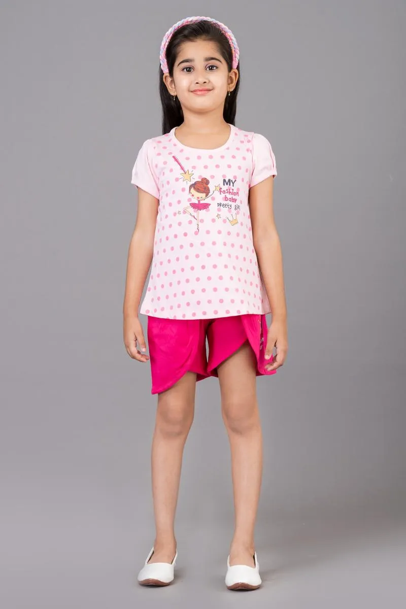 Girl's Pure Cotton Printed Clothing Set (3 - 6 Yrs) 001699PIN45YEA