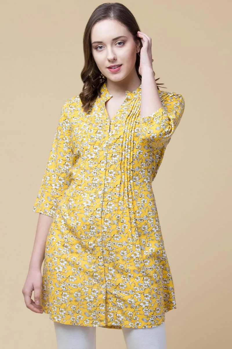Rayon Floral Printed Top for Women 001729XXLYEL