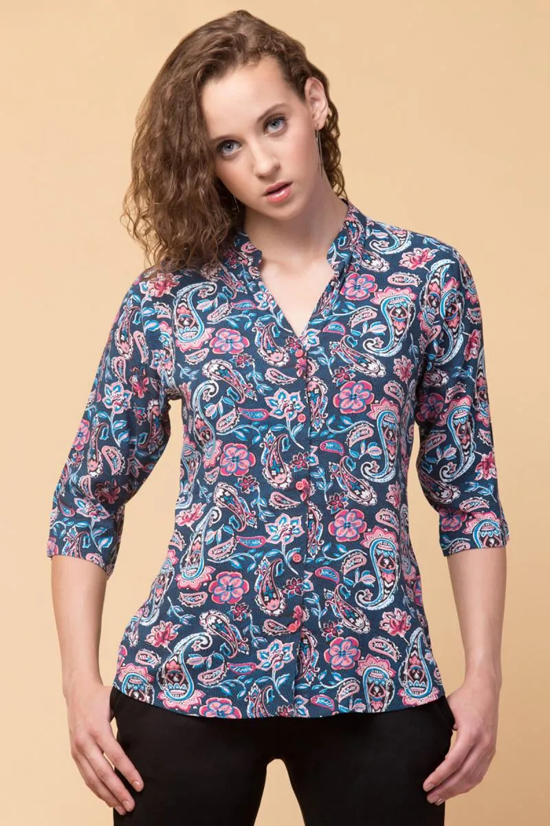 Rayon Paisley Printed Top for Women