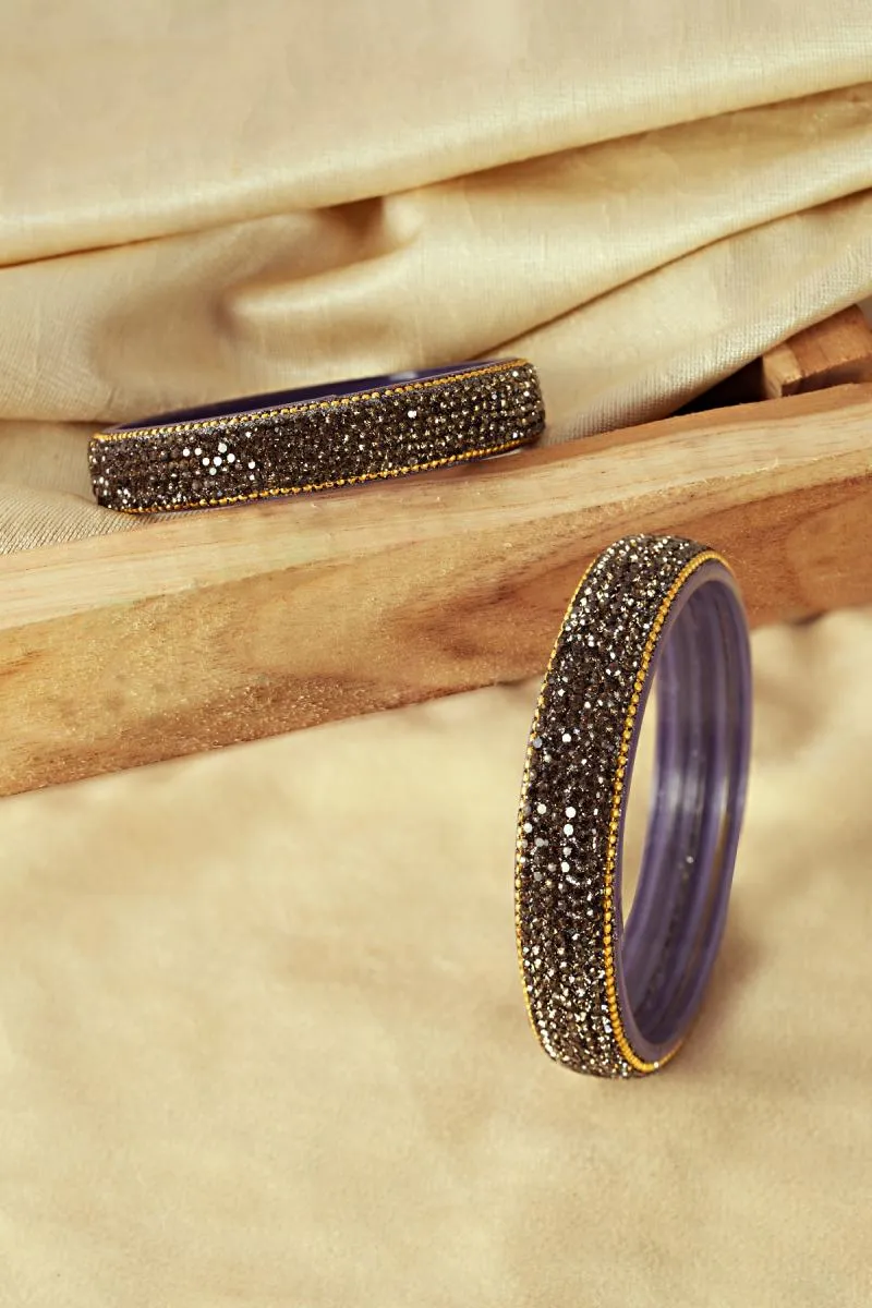 Elegant Glass Worked Broad Bangles for Girls & Women