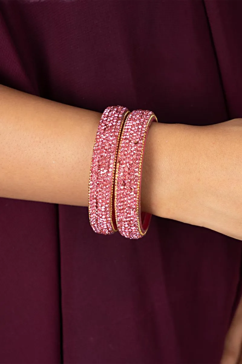 Elegant Glass Worked Broad Bangles for Girls & Women 001963LIGPIN2.81