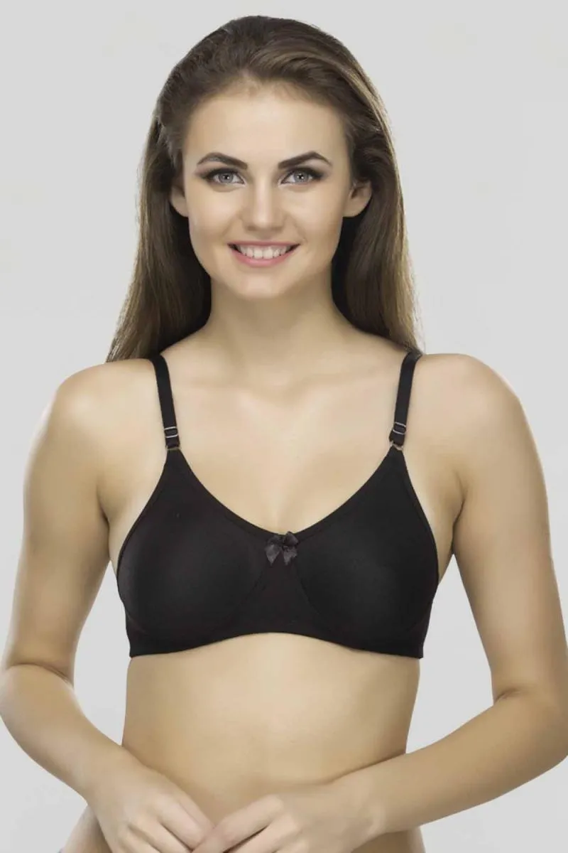 Cotton Blend Non Padded T-Shirt Bra for Women 001979BLA30B