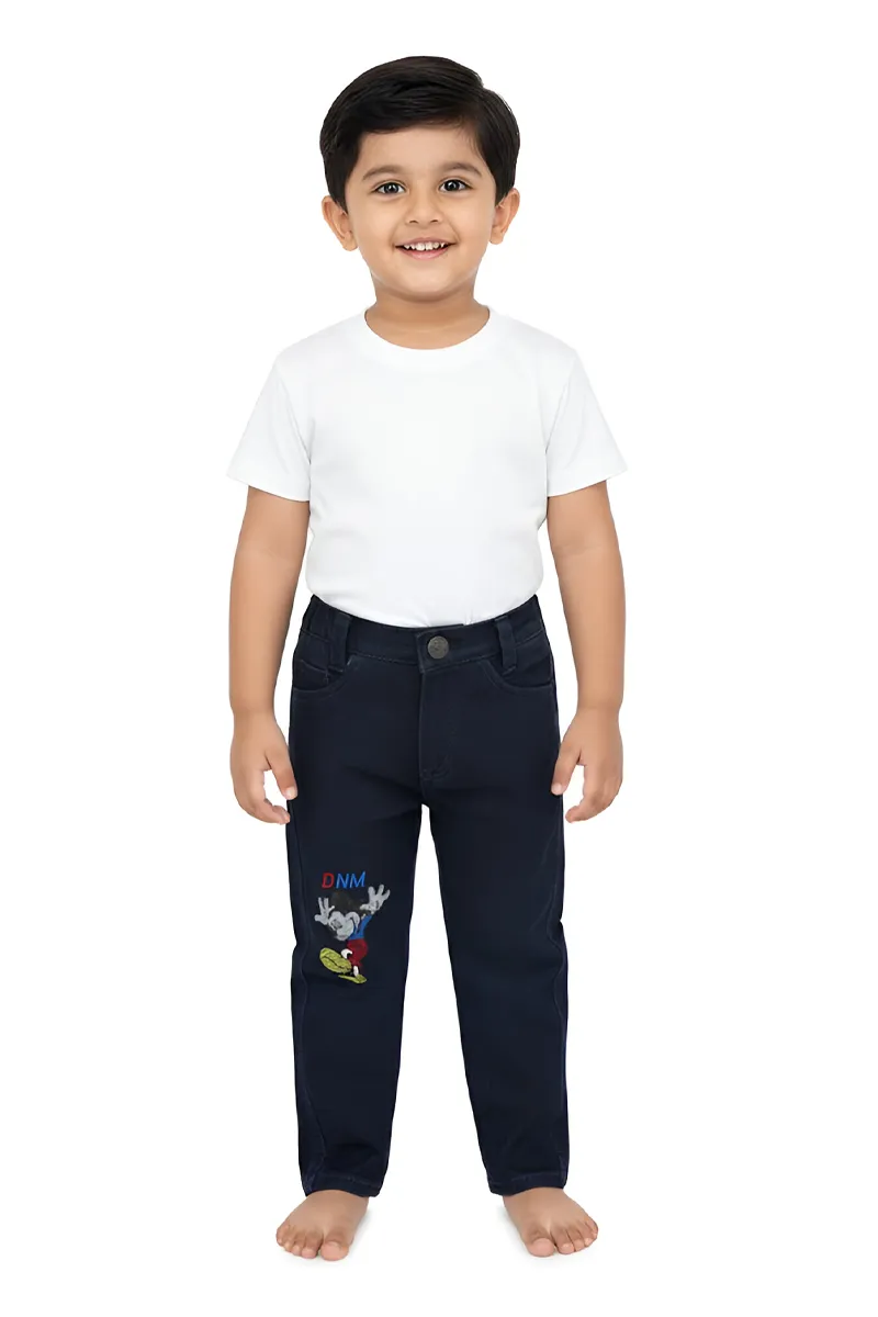 Boy's Denim Solid Jeans - Navy Blue