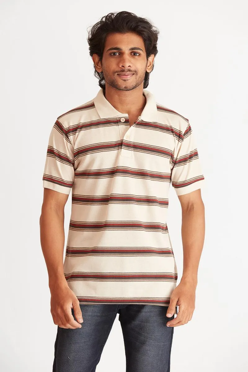 Cotton Striped Polo T-shirt for Men 002024LBEI