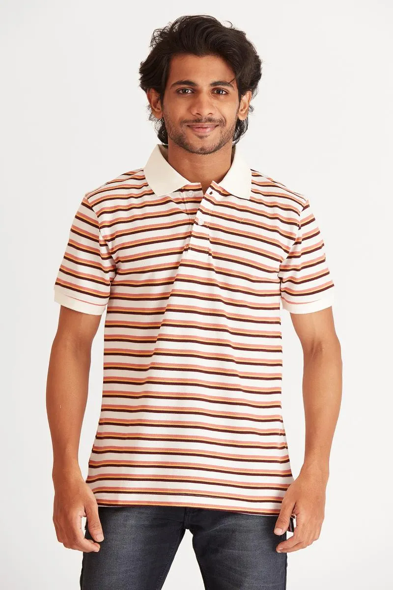 Men's Cotton Striped Polo T-shirt 002060MMUL