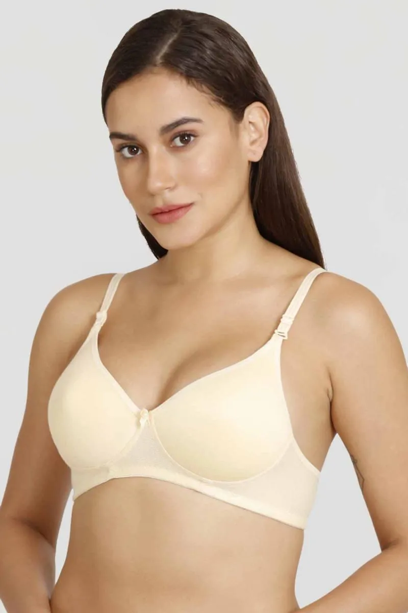 Cotton Blend Full Coverage Padded Bra for Women 002097CRE38B
