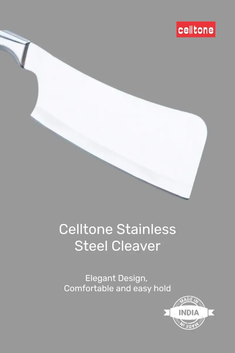 Cell Tone Stainless Steel Cleaver Knife - 27 cm