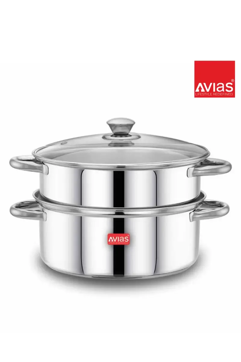 Avias Stainless Steel Bottom Spectra Steamer with Glass Lid  - 2 Liter